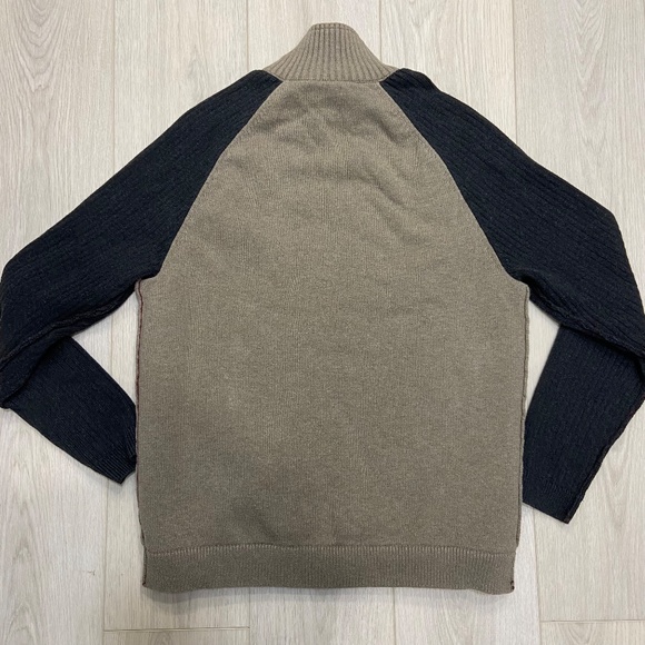 Carbon 2 Cobalt Sweater Men's Medium Sherpa Fleece Lined Full Zip Beige Gray - Picture 3 of 12